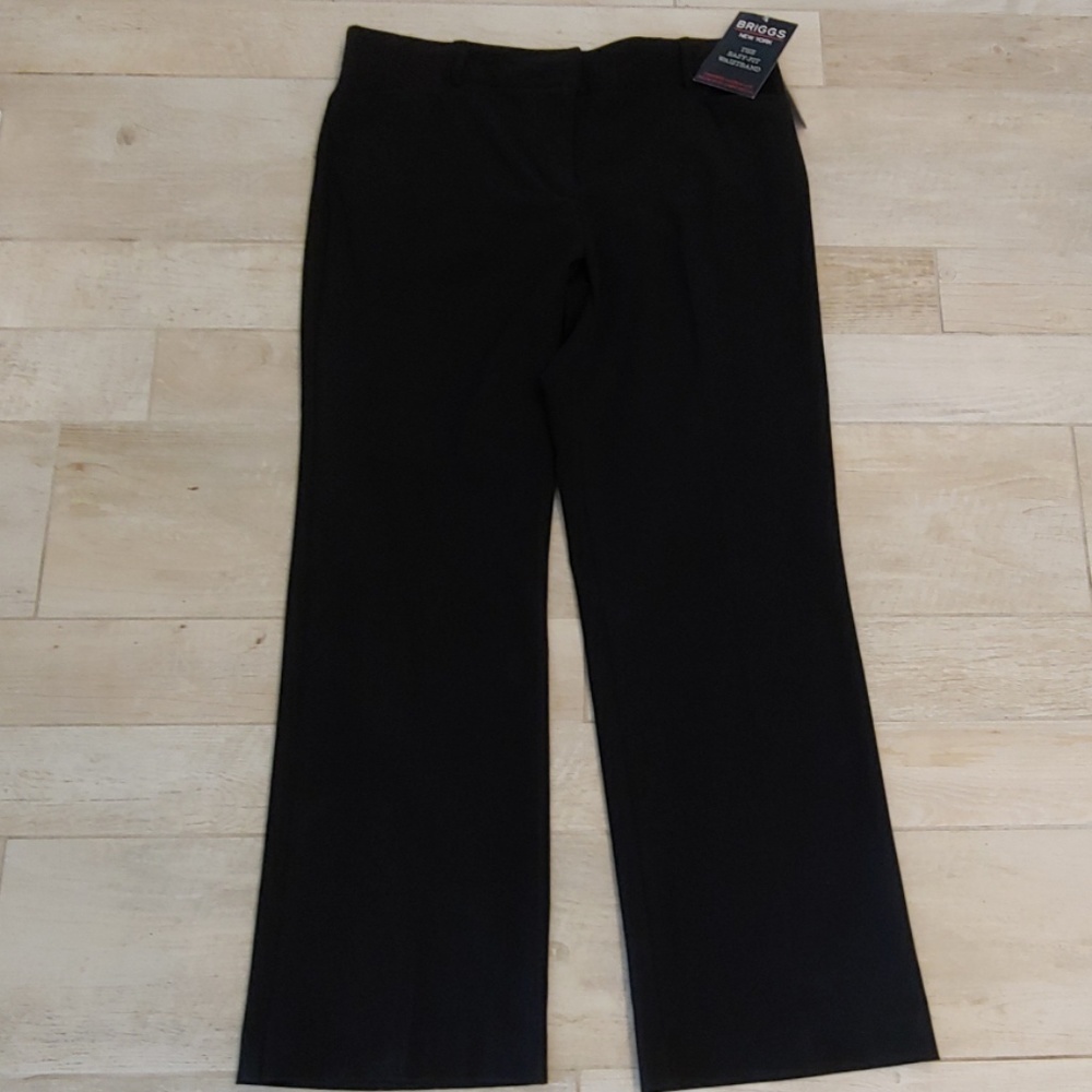 NWT Size 14 Briggs New York - Black Dress Straight Leg Slacks. Great work&dress.